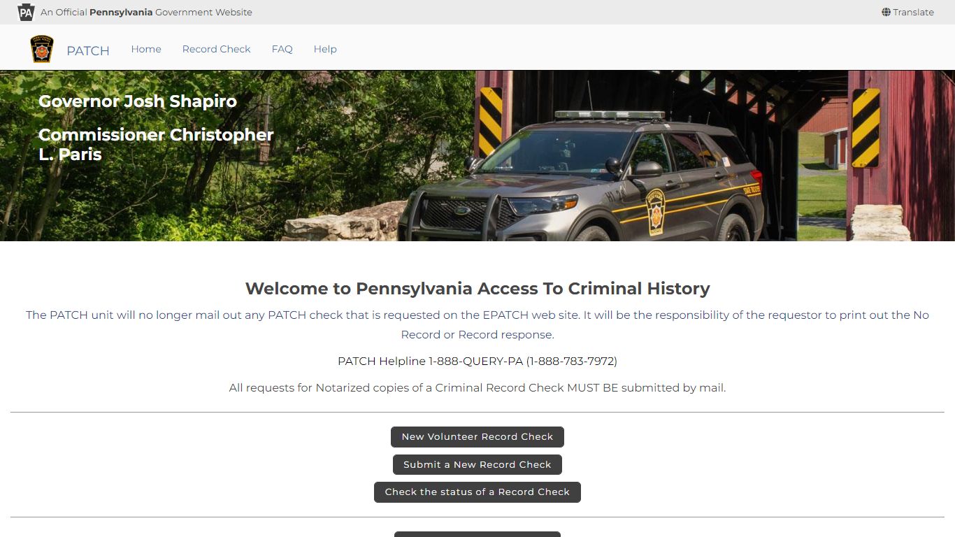 Pennsylvania Access To Criminal History - PA.Gov